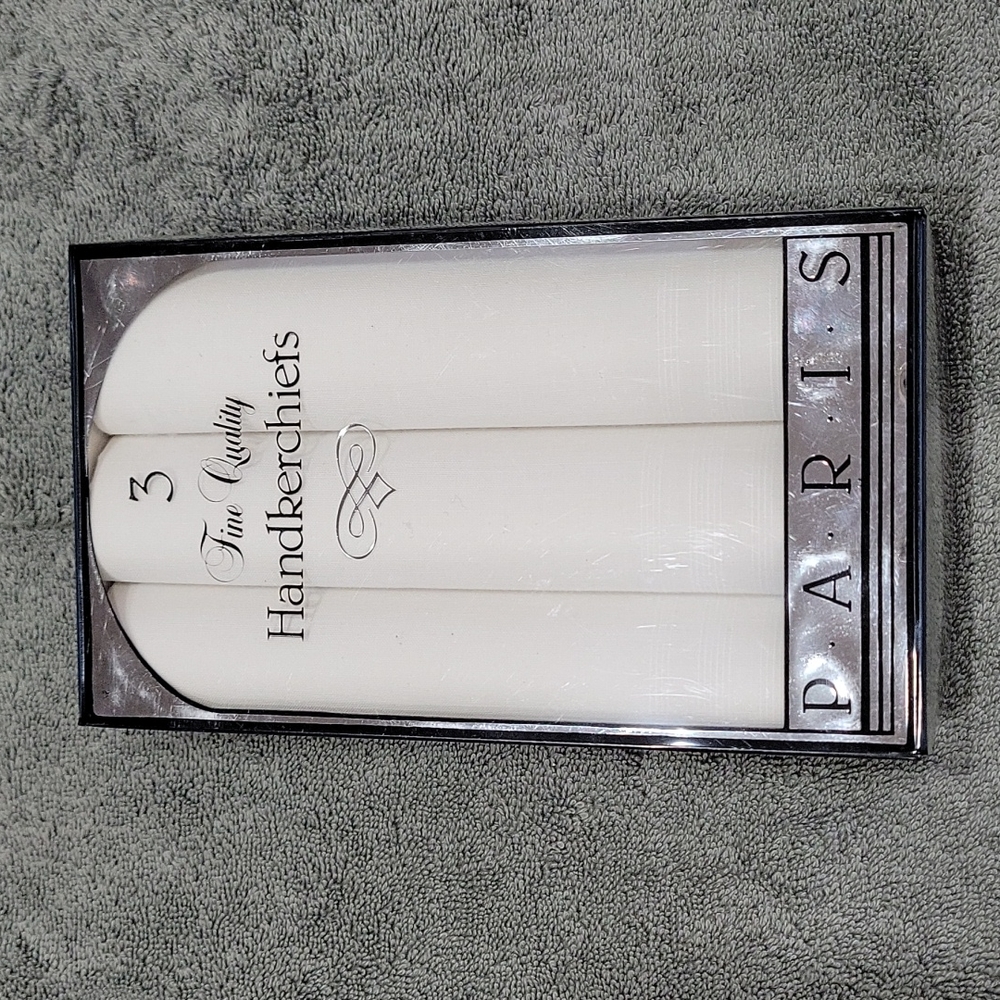 New 3 Fine Quality White Handkerchiefs!!!